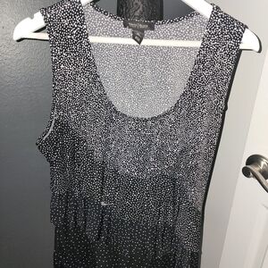 White House Black Market Black and White Patterned Top